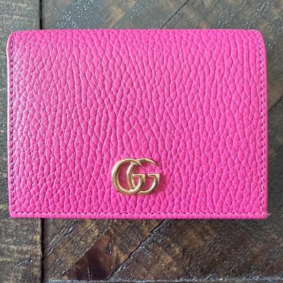 Gucci GG Marmont Fuchsia Leather Wallet - Picture 2 of 15
